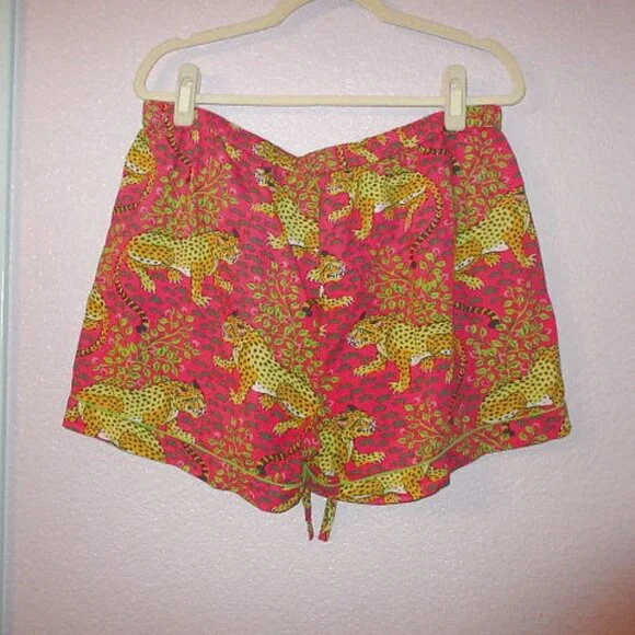 Print Fresh Bagherra Organic Cotton Pajamas Size L Leopard Top & Shorts 2 Piece - Picture 10 of 12